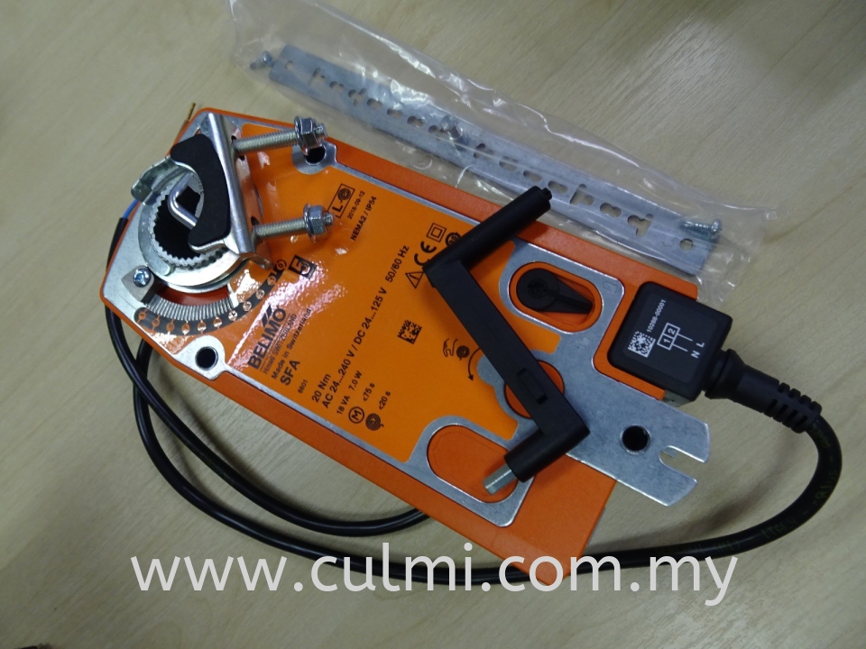 BELIMO SFA OPEN-CLOSE SPRING-RETURN DAMPER ACTUATOR 20NM, 24-240VAC/24-125VDC, 50/60HZ