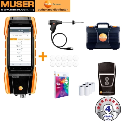 Testo 300 Longlife Kit 2 w/Printer | Flue Gas Analyzer (O2, CO H2-compensated~30k ppm, NO-optional)