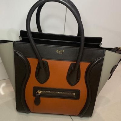 Celine Micro Luggage Tote Tricolor