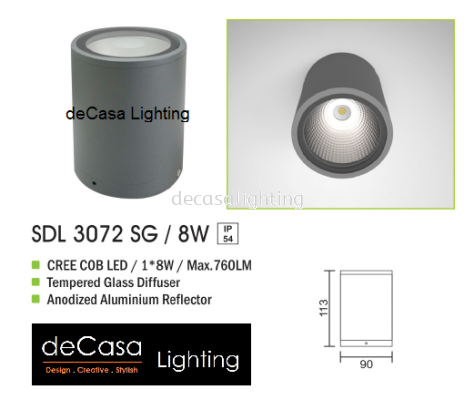 OUTDOOR WALL LIGHT SDL 3072 SG 8W