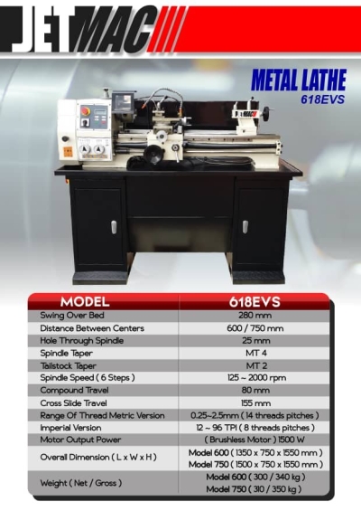 Jetmac 618EVS Metal Lathe