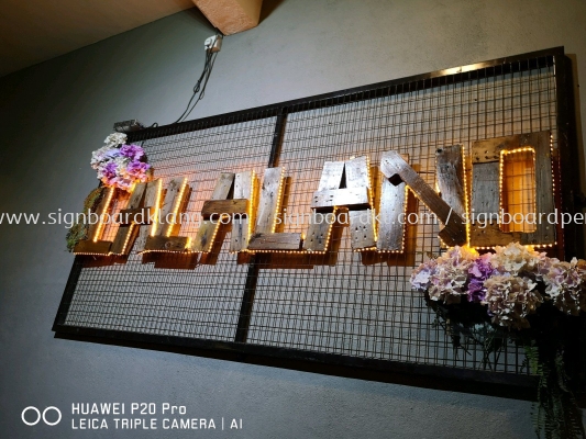 LaLa Land 3D wood lettering LED backlit signage at Malacca
