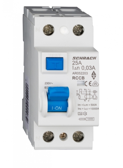 Residual current circuit breaker AMPARO Series , 2-pole