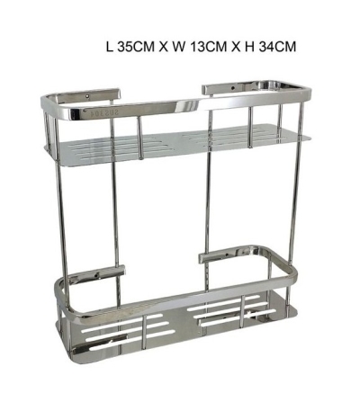 SLINE SUS304 Stainless Steel Double Layer Soap Rack (Rectangle) - 00646G