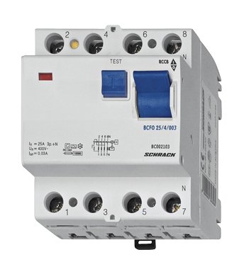 Residual Current Circuit Breaker Type AC, 100A 