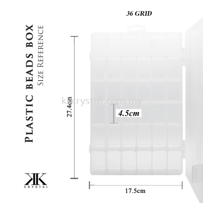 013116, Plastik Portable Beads Box, 36GRID