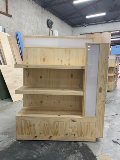 Wooden product shelving