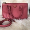 (SOLD) Prada Saffiano Lux BN1801 in Tamaris Pink with Long Strap Prada