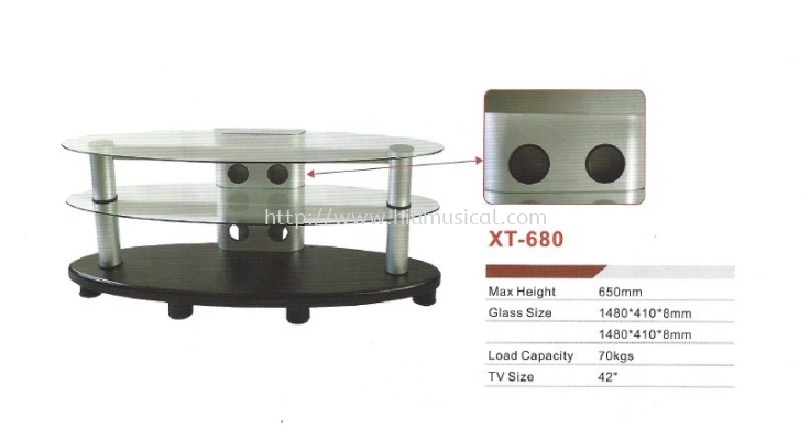 XT-680 Glass A/V Stand