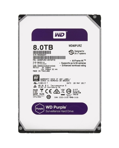 WD 3.5 Purple Surveillance 8TB.WD80PURZ