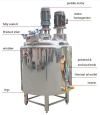 DOUBLE JACKETED ENCLOSED HEATING MIXING & HOMOGENIZING VACUUM STAINLESS STEEL TANK (CODE: 1080) Mixing tank / homogenizer