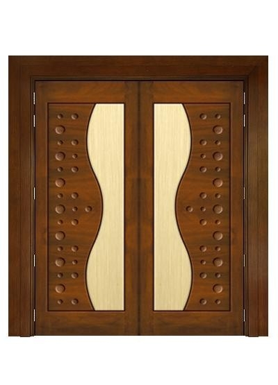 Wooden Main Door : USA-16 Teak Color Double Leaf Solid Main Door Solid Wood Door & Wooden  Door Choose Sample / Pattern Chart