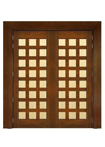 Wooden Main Door : USA-17 Teak Color Double Leaf Solid Main Door Solid Wood Door & Wooden  Door Choose Sample / Pattern Chart