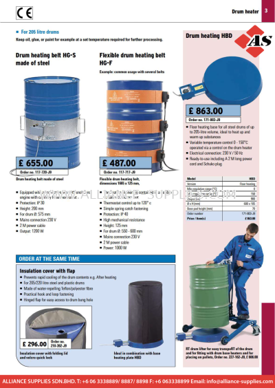 DENIOS Heating Belts and Base Heating Plates for Drums