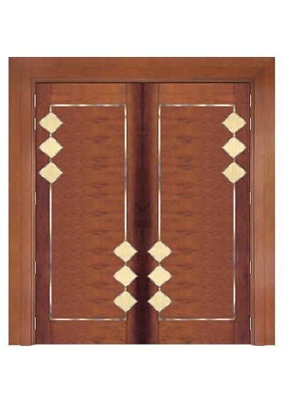 Pintu Kayu : USL-12 Pintu Depan Rumah Solid Double Pintu Kayu Solid & Pintu Kayu Carta Pilihan Warna Corak