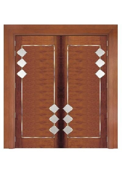 Pintu Kayu : USL-10 Pintu Depan Rumah Solid Double Pintu Kayu Solid & Pintu Kayu Carta Pilihan Warna Corak