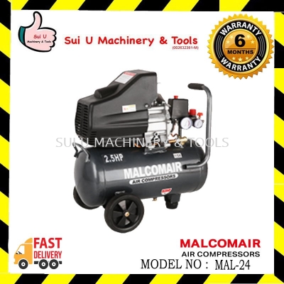 MALCOMAIR MAL-24 / MAL24 / MAL 24 2.5HP 24L Air Compressor
