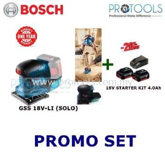 BOSCH GSS 18V CORDLESS ORBITAL SANDER + 18V STARTER KIT 4.0Ah