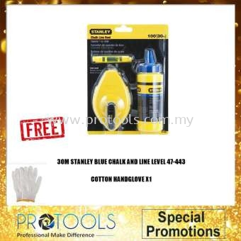 30M STANLEY BLUE CHALK AND LINE LEVEL 47-443