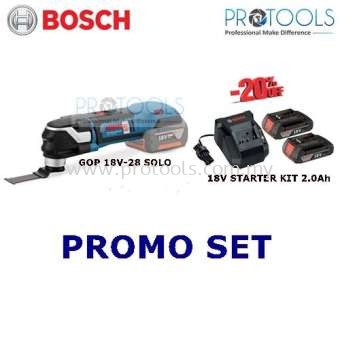 BOSCH GOP 18V-28 CORDLESS MULTI-CUTTER SOLO + 18V STARTER KIT 2.0Ah