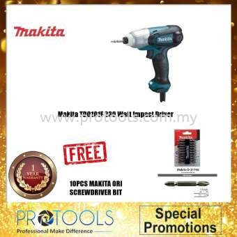 MAKITA TD0101F 230 WATT IMPACT DRIVER (1 YEAR WARRANTY) FOC 10PCS MAKITA SCREW DRIVER BIT