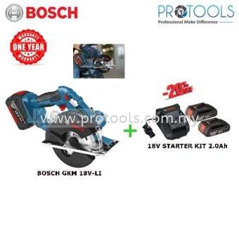 BOSCH GKM18V-LI CORDLESS CIRCULAR SAW + 18V STARTER KIT 2.0Ah