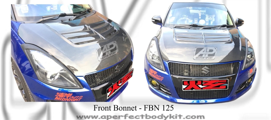 Suzuki Swift 2013 Carbon Fibre Front Bonnet 