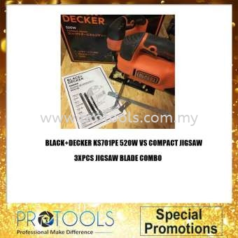 BLACK & DECKER KS701PE 520W JIGSAW / KS701PE + KC3610 3.6 NICD SCREWDRIVER BLISTER PACK / KS701PE STARTER KIT