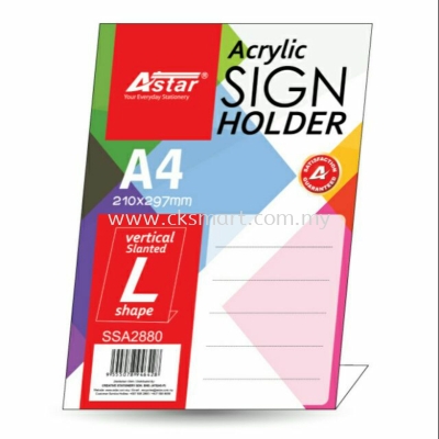 A4 ACRYLIC SIGN HOLDER L-SHAPE