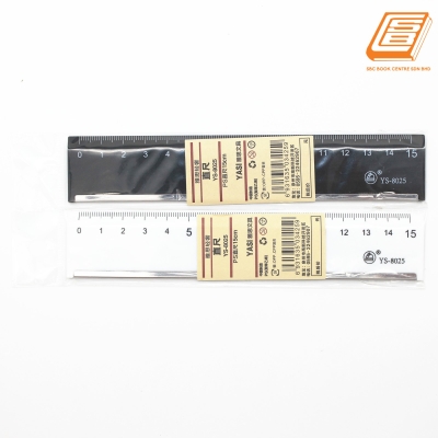 Yasi - Black Plastic Ruler 15cm - (YS-8025)