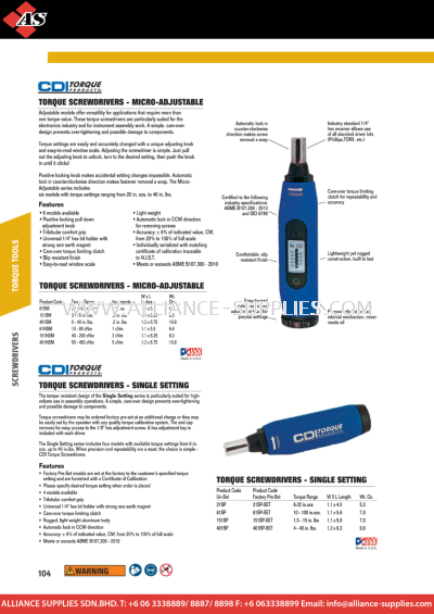  WILLIAMS Torque Screwdrivers