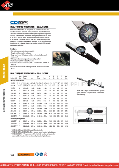  WILLIAMS Mechanical Torque Wrenches