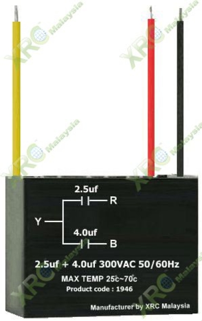 2.5UF + 4.0UF 300VAC KAPASITOR KIPAS