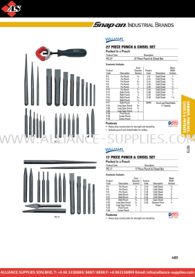  WILLIAMS Punch Chisel Sets