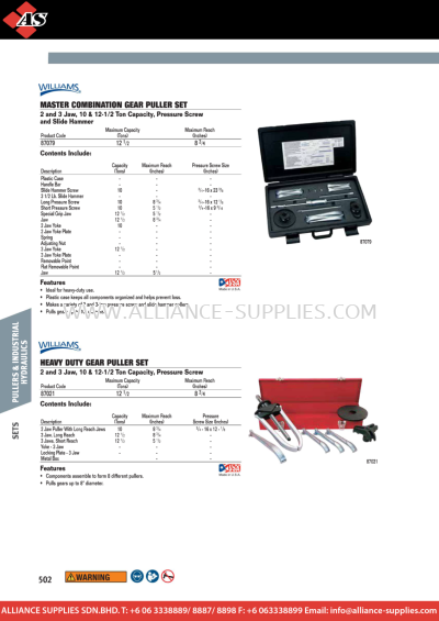 WILLIAMS Pullers Sets