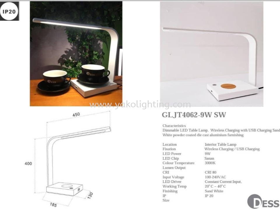 GLJT4062-9W DESS INDOOR LAMP