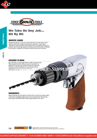 WILLIAMS SIOUX Force Tools - Drills