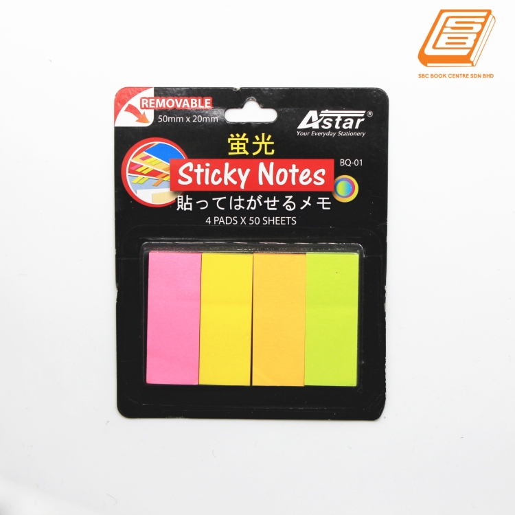 Astar - 4 Colours Sticky Notes - (BQ-01)