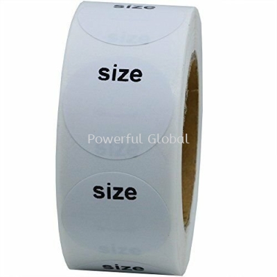 White Blank Clothing Size Stickers