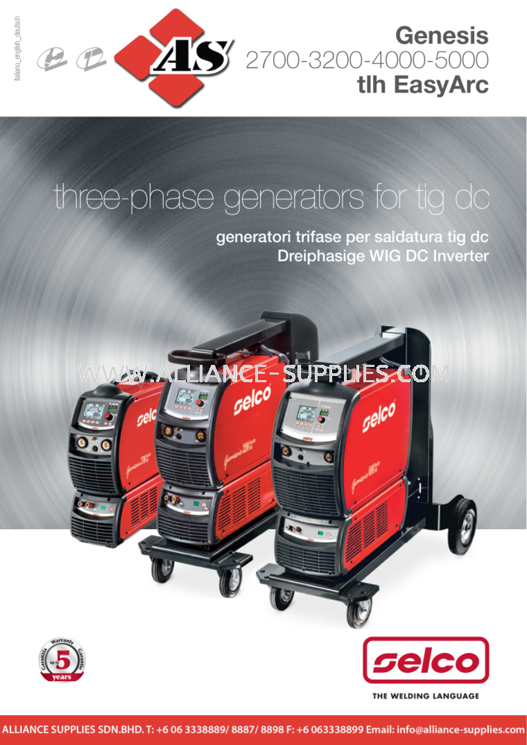 SELCO Genesis 2700 3200 4000 5000 TLH SELCO Genesis SELCO Welding Machine WELDING PROFESSIONAL