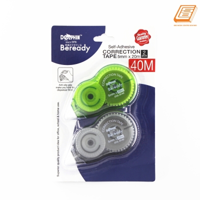 Dolphin - Self-adhesive Correction Tape 2 pcs  - 5mm x 20 m - (DOL-8140-2S)