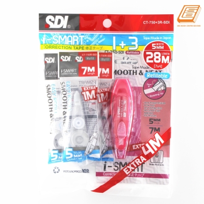 SDI - I-Smart Correction Tape + Refill  - 1+3  - 5mm x 28m (7 x 4) - (CT-750+3R-SDI)