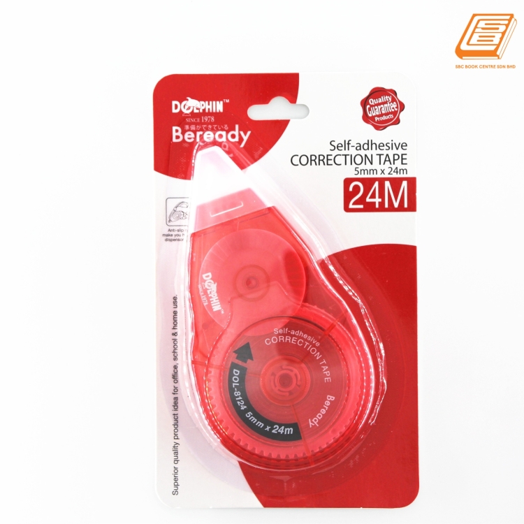 Dolphin - Self-adhesive Correction Tape - 5mm x 24 m - (DOL-8124)