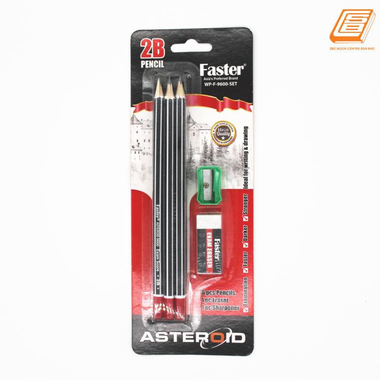 FASTER - 2B Pencil Set - (WP-F-9600)