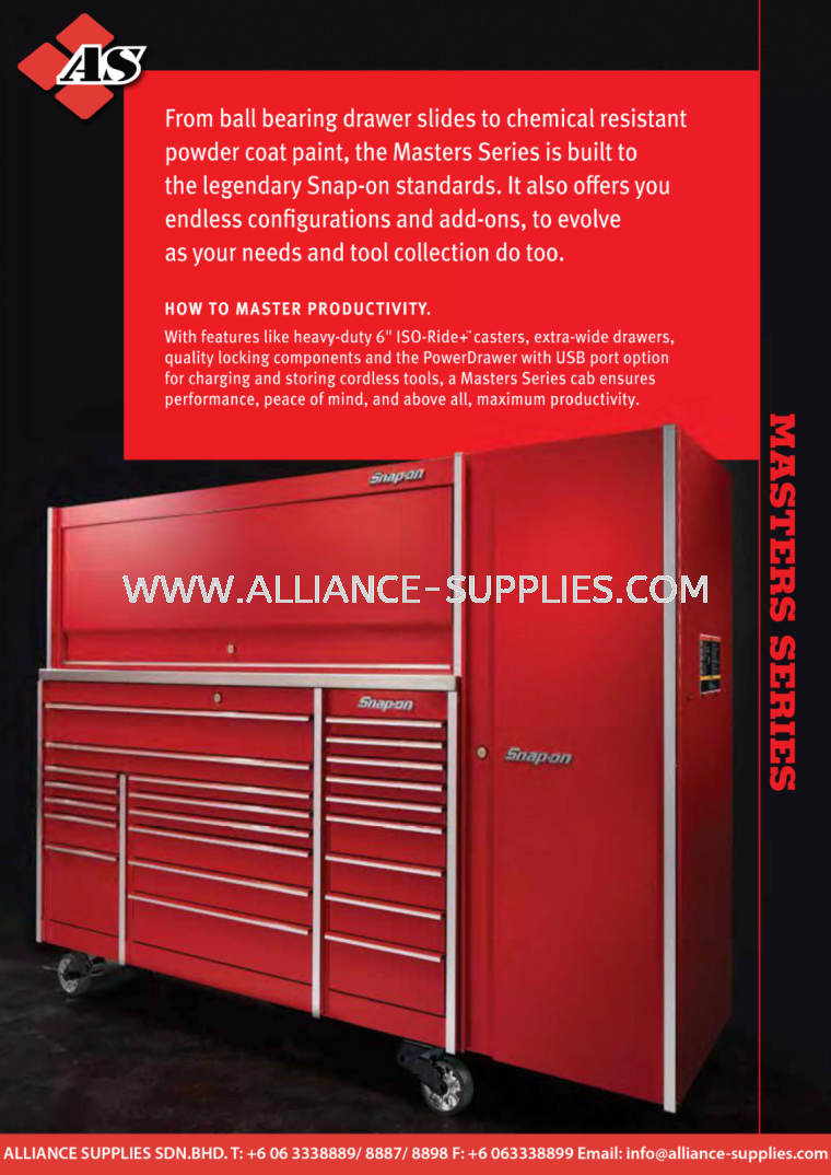 SNAP-ON Master Series SNAP-ON Master Series SNAP-ON Tool Storage SNAP-ON / WILLIAMS / SIOUX