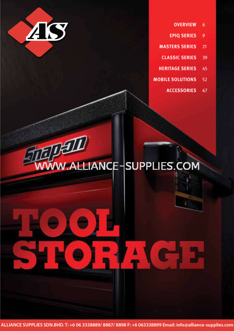 SNAP-ON Tool Storage Intro SNAP-ON Tool Storage Intro SNAP-ON Tool Storage SNAP-ON / WILLIAMS / SIOUX