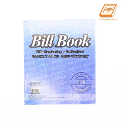 SW - NCR Bill Book  3ply - 3 x 25set , 152mm x 178mm -(0747)