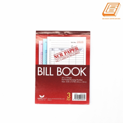 Unicorn - NCR Bill Book 3 ply - 25 x 3 sheets -(02823)