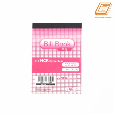 RWT - NCR Bill Book 3ply - 3 x 20 set , 88mm x 126mm  -(3531)