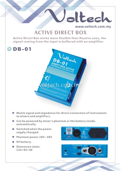 Voltech Active Direct Box for Amplifier